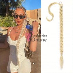 Extensie de par coada dreapta cu elastic de impletit 80 cm cod Q80613 Blond Deschis